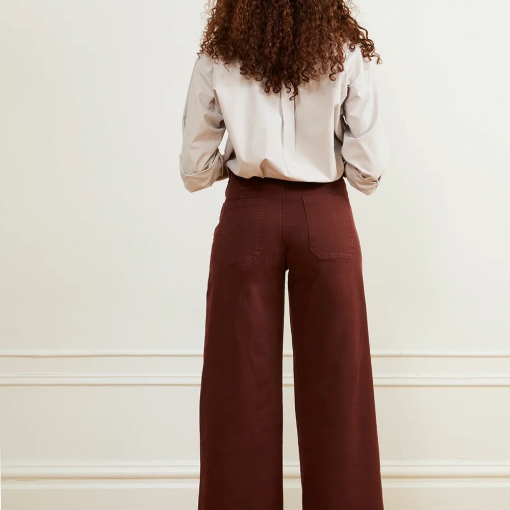 Loup Wide Leg Sabrina Pants in Coffee - Picture 2 of 8